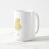 かわいいふわふわ黄色のひよこ コーヒーマグカップ (正面右)