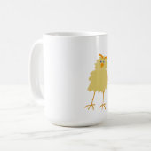 かわいいふわふわ黄色のひよこ コーヒーマグカップ (正面左)