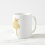 かわいいふわふわ黄色のひよこ コーヒーマグカップ (正面右)