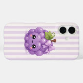 かわいいぶどうの紫ストライプスマホケース Case-Mate iPhoneケース (裏面 (横))