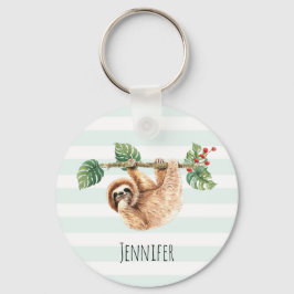 かわいいぶら下がったナマケモノの逆さ水色 キーホルダー