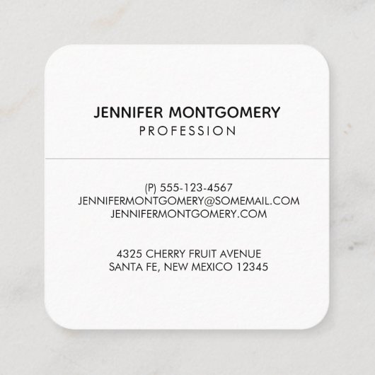 かわいいぶら下がったナマケモノの逆さ水色 スクエア名刺 (裏面)