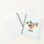 かわいいぶら下がったナマケモノの逆さ水色 ノートブック (内部)