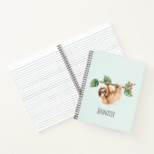 かわいいぶら下がったナマケモノの逆さ水色 ノートブック (内部)