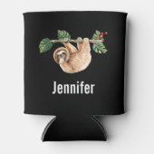 かわいいぶら下がったナマケモノの逆さ水色 缶クーラー (正面)