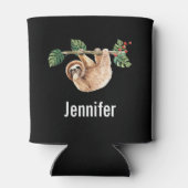 かわいいぶら下がったナマケモノの逆さ水色 缶クーラー (裏面)