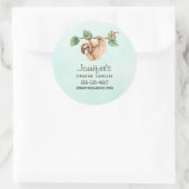 かわいいぶら下がったナマケモノ逆さ水彩事業 ラウンドシール (バッグ)