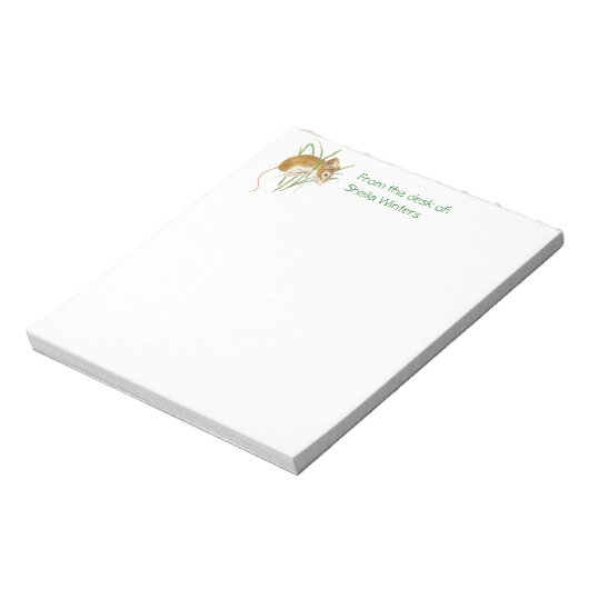 かわいいぶら下がったマウスのイン、動物、自然、野生動物 ノートパッド (回転)