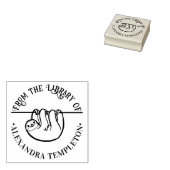 かわいいぶら下がりスロー 「〇〇の本棚から」 本の名前 ラバースタンプ (押印)