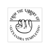 かわいいぶら下がりスロー 「蔵書から」 本の名前 ラバースタンプ (インプリント)