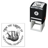 かわいいぶら下がりスロー #2 図書館の本の名前 セルフインキングスタンプ (インサイチュ)