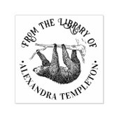 かわいいぶら下がりスロー #2 図書館の本の名前 セルフインキングスタンプ (デザイン)