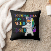 かわいいへんとう腺除去手術ユニコーンガールリカバリー クッション (ブランケット)