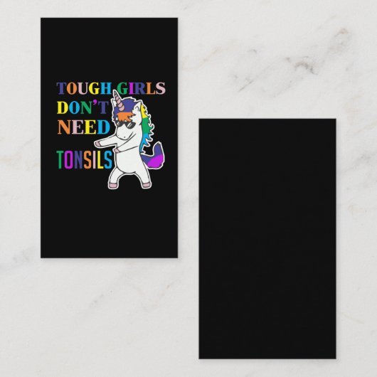 かわいいへんとう腺除去手術ユニコーンガールリカバリー 名刺 (正面/裏面)