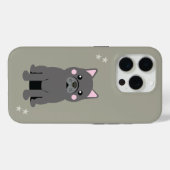 かわいいほっぺのグレー フレンチブルドッグ Case-Mate iPhoneケース (裏面 (横))