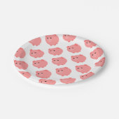 かわいいぽっちゃりしたブタのパーティーのプレート ペーパープレート (アングル)