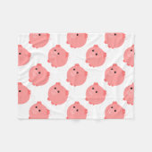 かわいいぽっちゃりしたブタ フリースブランケット (正面(横))