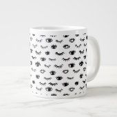 かわいいまつげ模様 ジャンボコーヒーマグカップ (正面右)