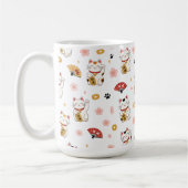 かわいいまねきねこ柄マグカップ | 縁起招き猫 コーヒーマグカップ (左)