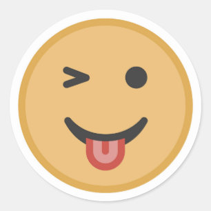 かわいいまばたきEmojiは直面します ラウンドシール