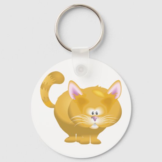 かわいいまるいジンジャータビー猫 キーホルダー (正面)
