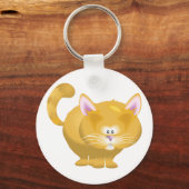 かわいいまるいジンジャータビー猫 キーホルダー (正面)