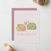 かわいいもちバレンタインデー ノートカード (正面/裏面インサイチュ)