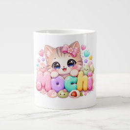 かわいいもち猫の名前 ぱすてるピンクスパーキングK ジャンボコーヒーマグカップ