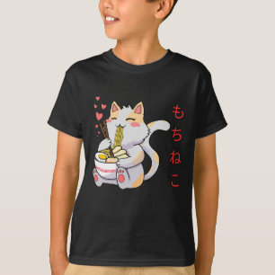 かわいいもち猫食べ猫の寿司Tシャツ Tシャツ