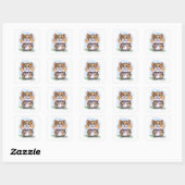 かわいいもふもふハムスターのキャラクター スクエアシール (シート)