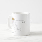 かわいいもふもふペルシャ猫の面白い鳴き声ブルー コーヒーマグカップ (正面左)