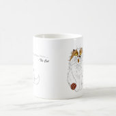 かわいいもふもふペルシャ猫の面白い鳴き声ブルー コーヒーマグカップ (中央)