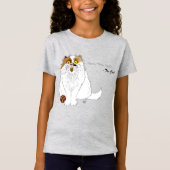 かわいいもふもふペルシャ猫の面白い鳴き声ブルー Tシャツ (正面)