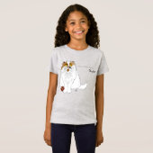 かわいいもふもふペルシャ猫の面白い鳴き声ブルー Tシャツ (正面フル)