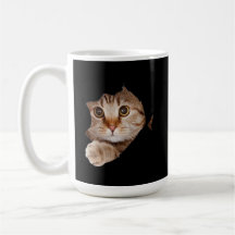 かわいいもふもふ猫がのぞく オリジナル コーヒーマグ