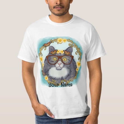 かわいいもふもふ猫 Tシャツ (正面)