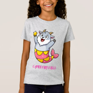 かわいいやぎ座の人魚の星座キャラクター Tシャツ