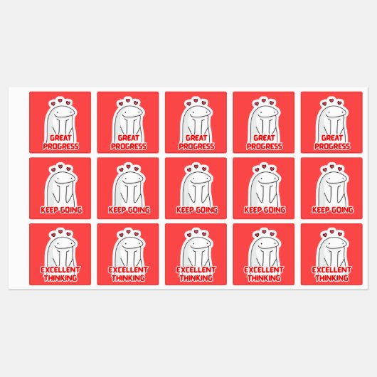 かわいいやる気を起こさせる学生用ステッカー ラベル (シート)