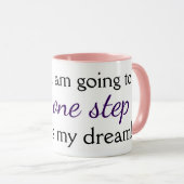 かわいいやる気を起こさせる引用文プリントピンクコーヒー マグカップ (正面右)