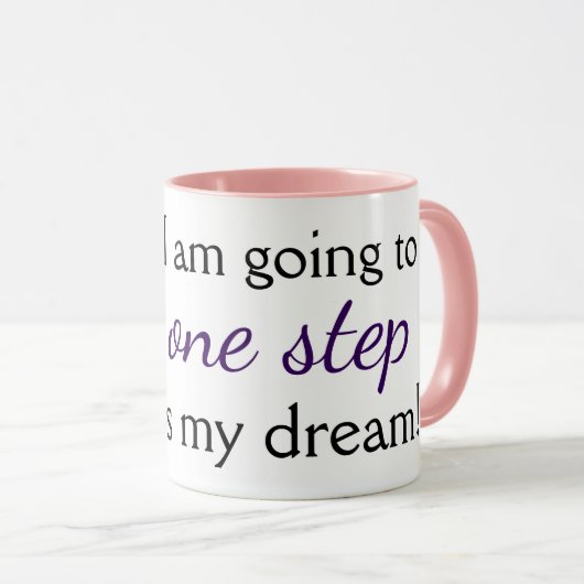 かわいいやる気を起こさせる引用文プリントピンクコーヒー マグカップ (正面右)