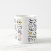 かわいいやる気を起こさせる引用文&ハッピーキャラクター コーヒーマグカップ (中央)