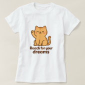かわいいやる気を起こさせる猫 | かわいい前向きVibes T-Sh Tシャツ (デザイン正面)