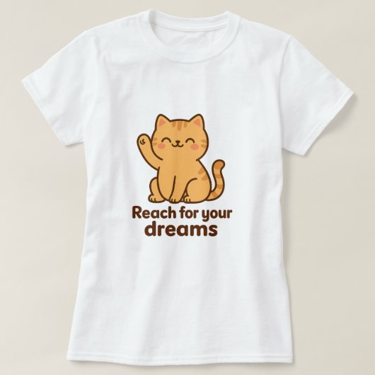 かわいいやる気を起こさせる猫 | かわいい前向きVibes T-Sh Tシャツ (デザイン正面)