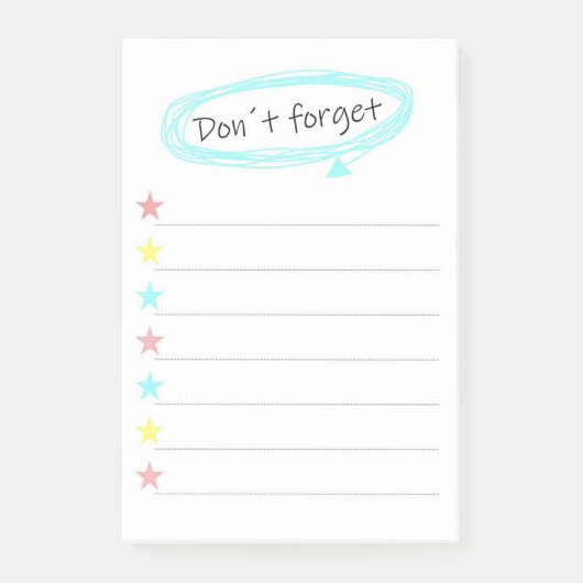 かわいいや忘れるなリスト ポストイット (正面)