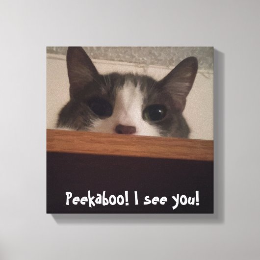 かわいいよくはしゃぐキティキャット写真キャンバスプリント キャンバスプリント (正面)