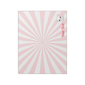 かわいいよくはしゃぐズホワイトキットンカスタム ノートパッド (回転)