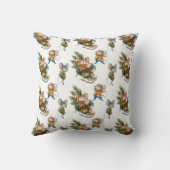 かわいいよくはしゃぐネズミクリスマスパターン クッション (裏面)