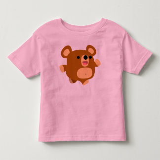 かわいいよくはしゃぐマンガのクマの子どもTシャツ トドラーTシャツ