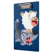 かわいいよくはしゃぐマンガの羊と狼のクリップボード クリップボード (左)