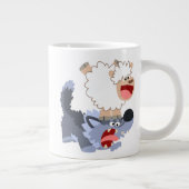 かわいいよくはしゃぐマンガの羊と狼のジャンボマグ ジャンボコーヒーマグカップ (右)